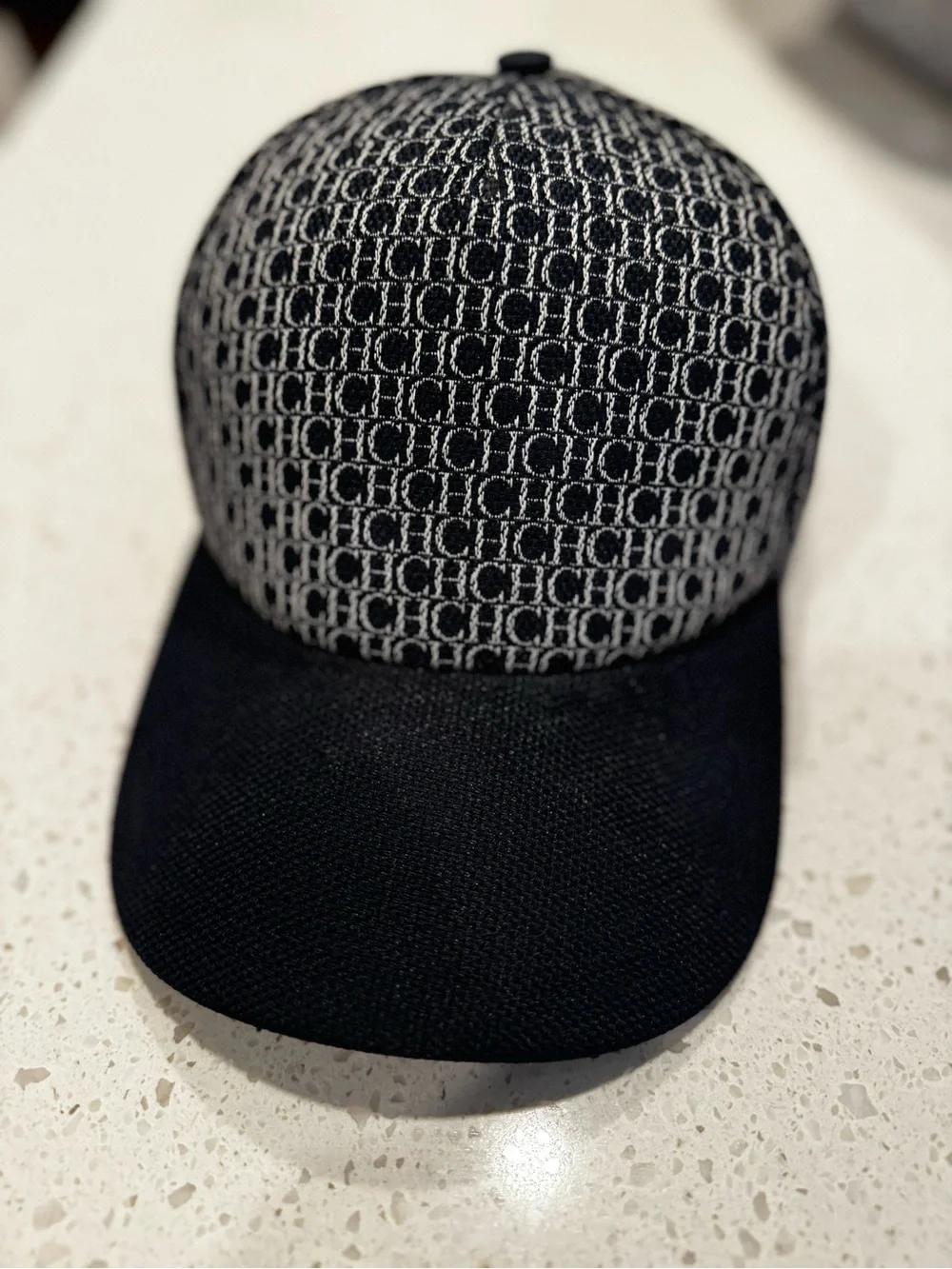 CH Carolina Herrera Monogram Baseball Cap Navy Adjustable